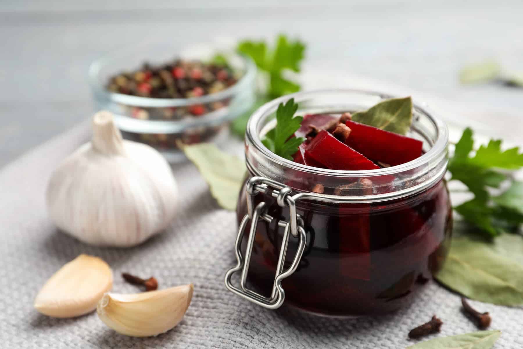 Homade pickled beets using salt.