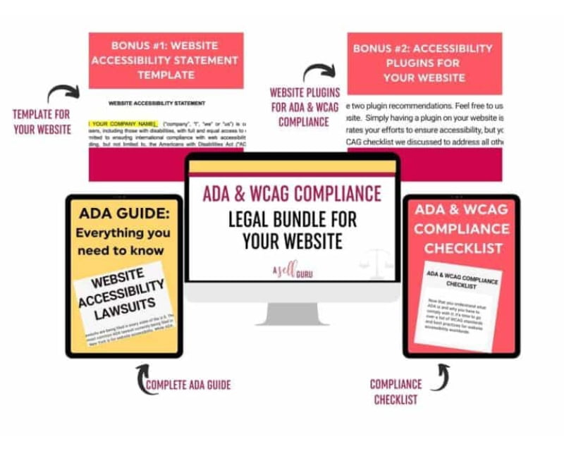 An image of Amira's ADA & WCAG Compliance Legal Bundle.