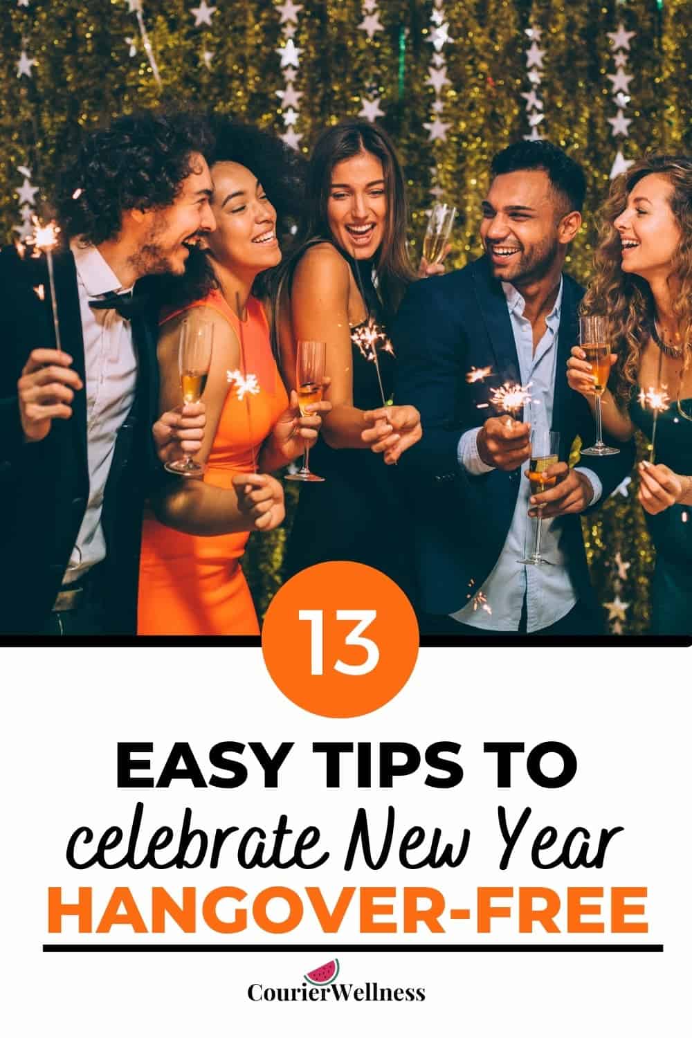Friends celebrate New Year’s Eve together, drinking responsibly to avoid a hangover the next day.