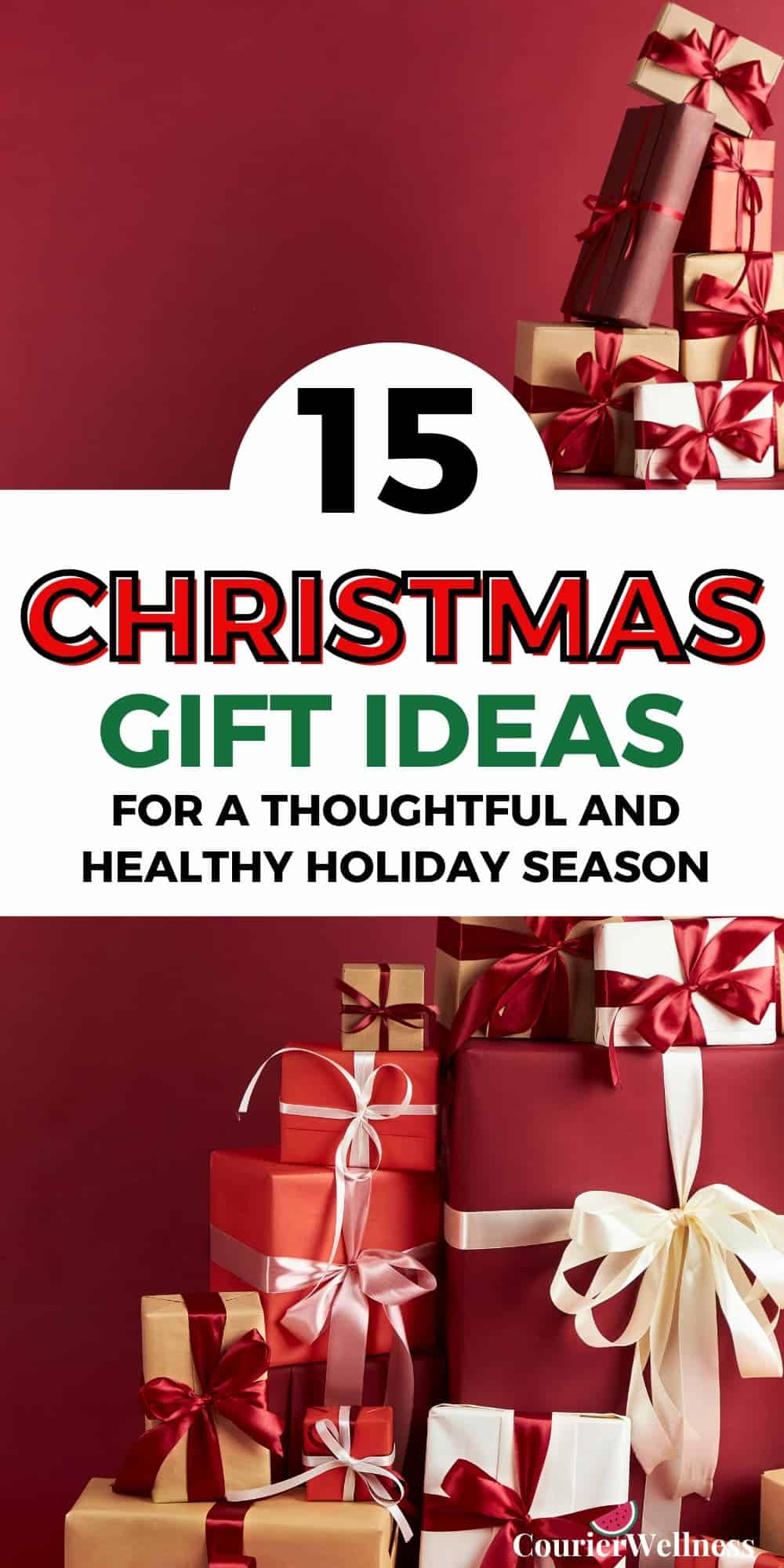 Many Christmas gifts stacked on top of each other against a plum-colored background, showcasing the best Christmas gift ideas.