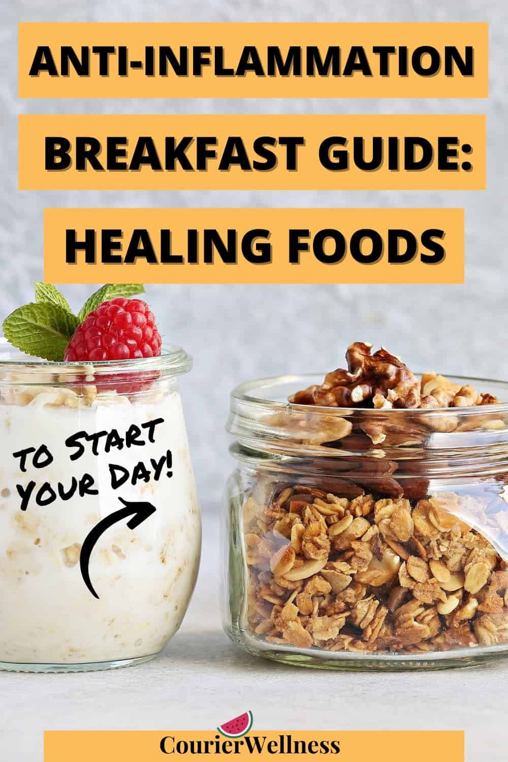 Overnight oats, chia pudding, and nuts layered with berries — easy make-ahead options for an anti inflammation breakfast.