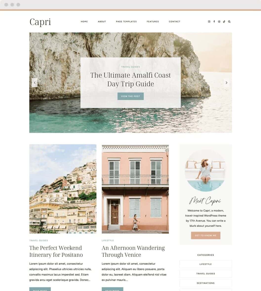 Image of Capri Starter theme by 17th Avenue Designs.