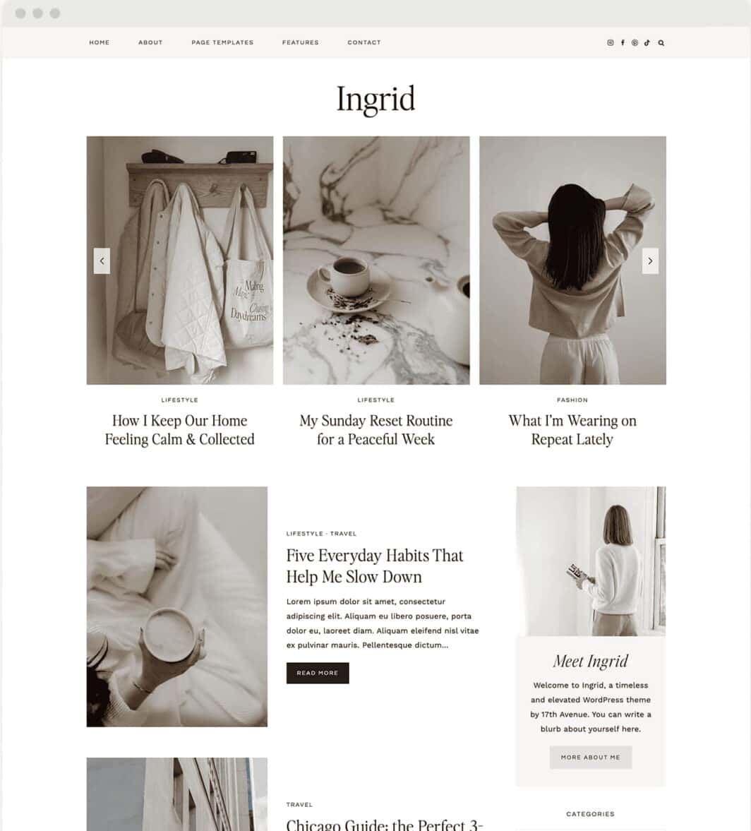 Image of Ingrid Starter theme by 17th Avenue Designs.