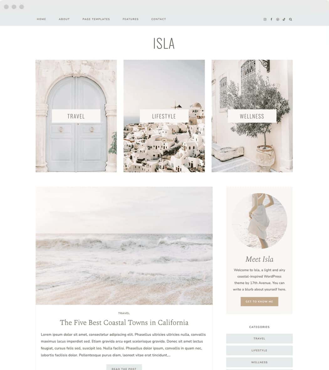 Image of Isla starter theme by 17th Avenue Designs.