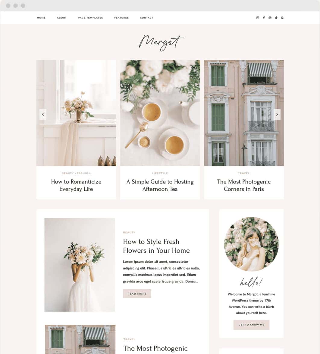 Image of Margot Starter theme by 17th Avenue Designs.