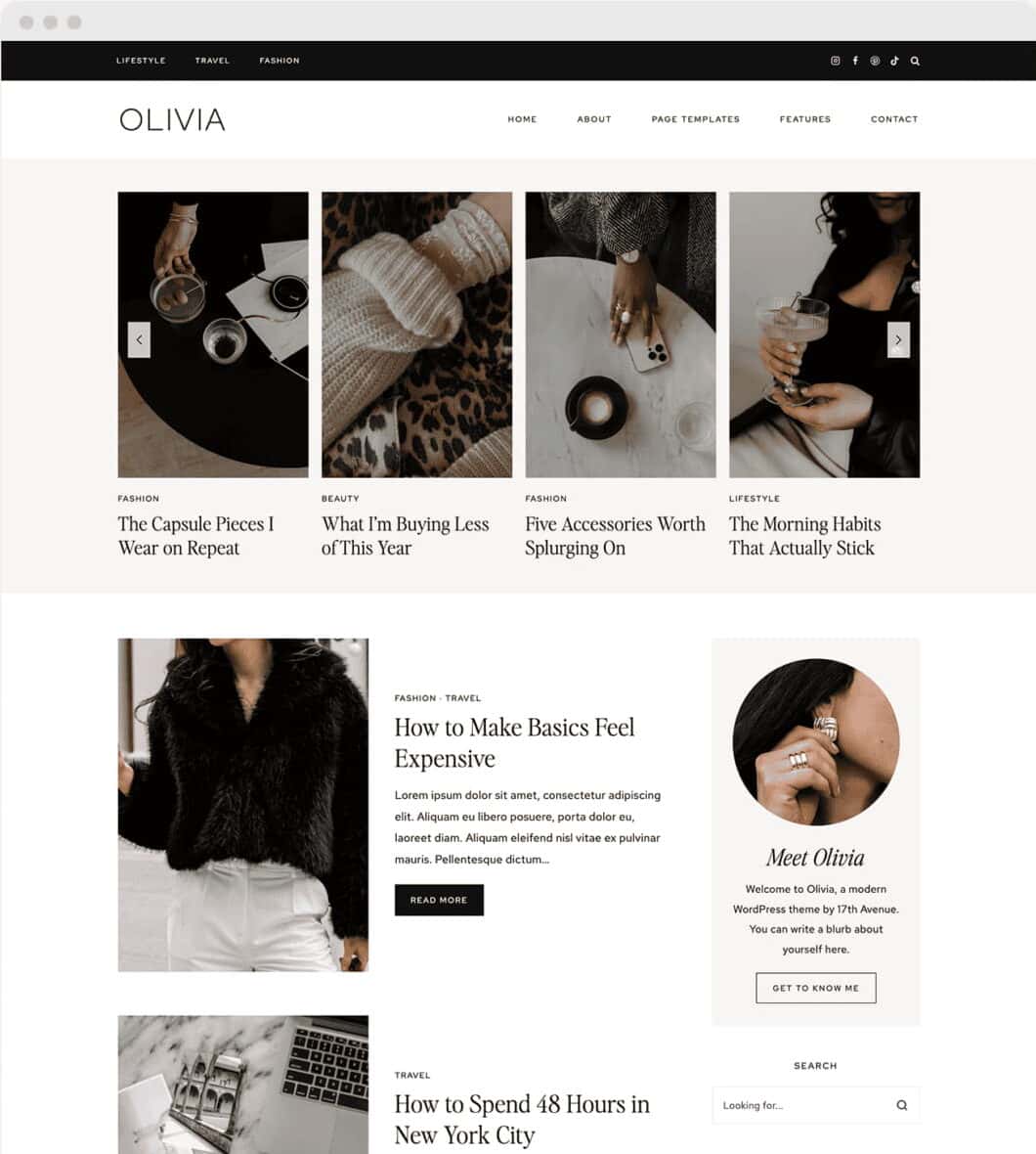 Olivia Starter theme by 17th Avenue Designs.