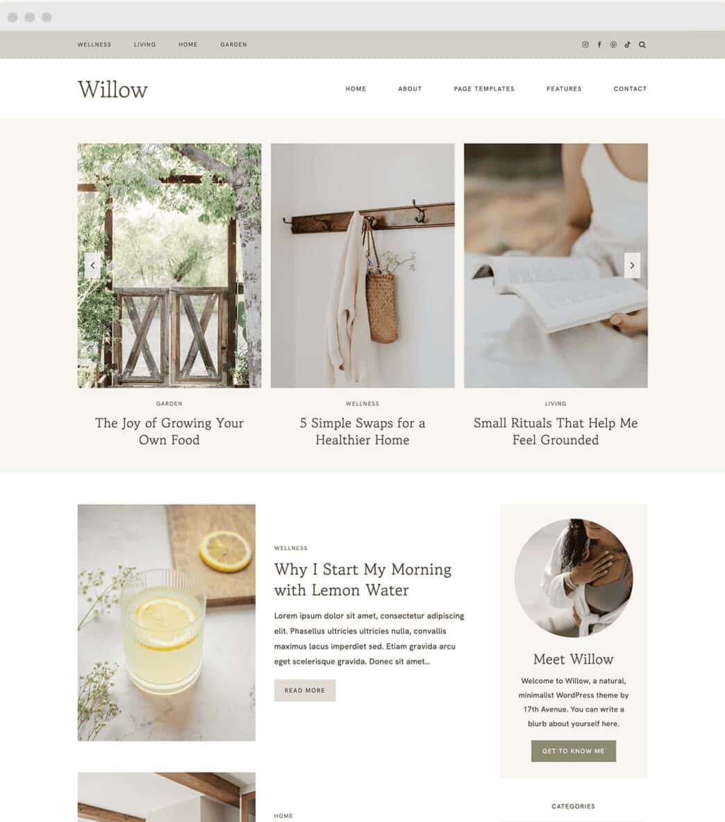 Willow Starter theme by 17th Avenue Designs.