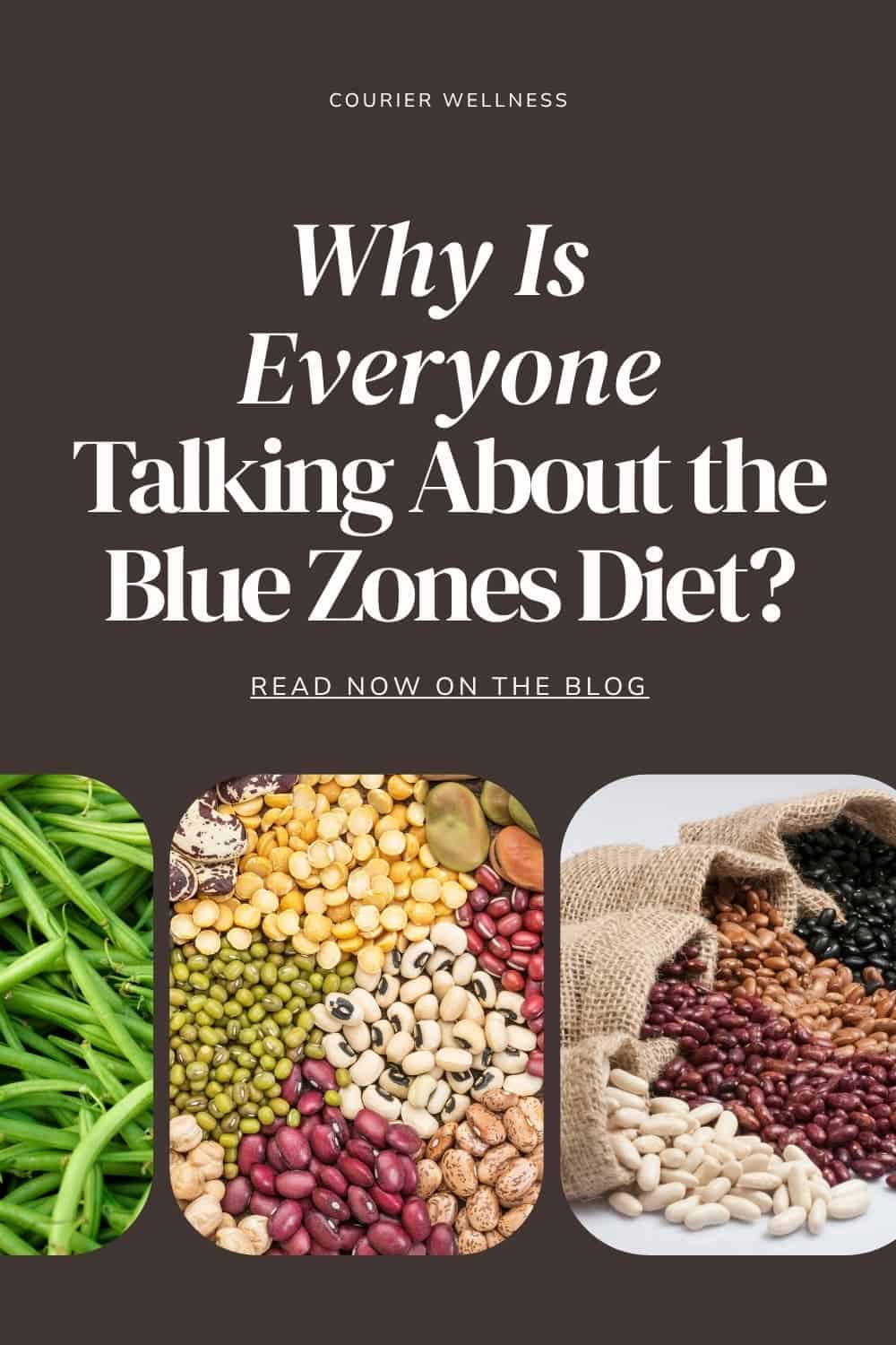 Three images of beans and lentils.
