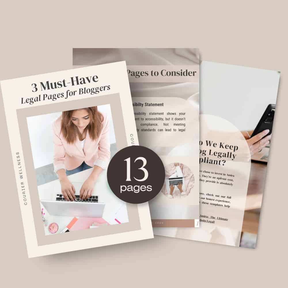 Preview of the redesigned "3 Must-Have Legal Pages for Bloggers" freebie created after joining Haute Stock.